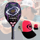 RAQUETE BEACH TENNIS VISION GOLD CARBON TITANIUM 2025 + BONÉ EXCLUSIVO FELIPE LOCH