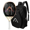 Raquete Beach Tennis Skagen 3K Offwhite e Marrom Alma Genius + MOCHILA ALMA OU KIT UPGRADE