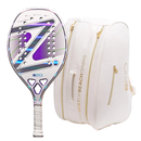 Raquete de Beach Tennis Pro Violet Collani White Zeiq – 3K Com Tratamento Incluso + KIT UPGRADE OU RAQUETEIRA HUMMEL