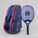 RAQUETE DE BEACH TENNIS ZEIQ PATY DIAS + RAQUETEIRA INSPIRE AZUL ROSA