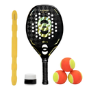 Raquete de Beach Tennis Joog Supreme 18K Pro Full Carbon EVA Soft Preto/Dourado + KIT UP
