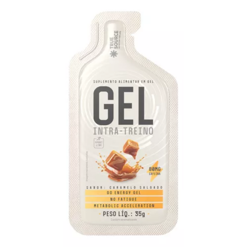 Display Gel Intra-treino Sport Line Caramelo Salgado 35g True Source com 10 saches