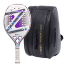 Raquete de Beach Tennis Pro Violet Collani White Zeiq – 3K Com Tratamento Incluso + KIT UPGRADE OU RAQUETEIRA HUMMEL