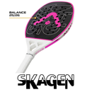 Raquete Beach Tennis Skagen 3K Branca e Rosa Alma Genius + KIT UPGRADE