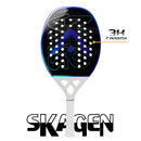 Raquete Beach Tennis Skagen 3K Branca e Azul Alma Genius