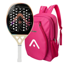 Raquete Beach Tennis Skagen 3K Offwhite e Marrom Alma Genius + MOCHILA ALMA OU KIT UPGRADE