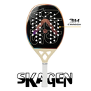 Raquete Beach Tennis Skagen 3K Offwhite e Marrom Alma Genius + KIT UPGRADE