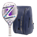 Raquete de Beach Tennis Pro Violet Collani White Zeiq – 3K Com Tratamento Incluso + KIT UPGRADE OU RAQUETEIRA HUMMEL