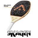 Raquete Beach Tennis Skagen 3K Offwhite e Marrom Alma Genius + KIT UPGRADE