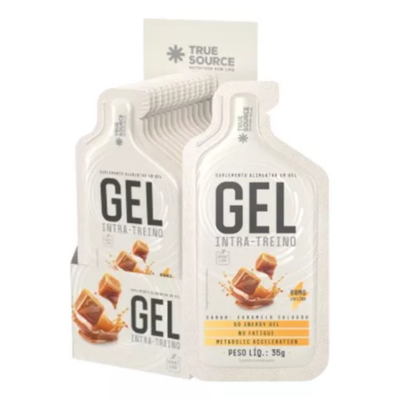 Display Gel Intra-treino Sport Line Caramelo Salgado 35g True Source com 10 saches