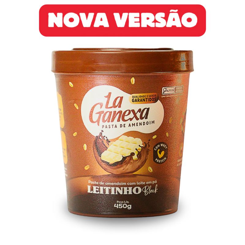Pasta de Amendoim La Ganexa Leitinho Black 450g - Com Whey Protein