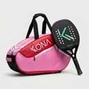 RAQUETE DE BEACH TENNIS KONA K-12 BLACK + RAQUETEIRA KONA VERMELHA