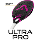 Raquete Beach Tennis Ultrapro 12K Preta e Rosa Alma Genius + KIT UPGRADE