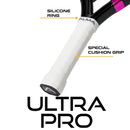Raquete Beach Tennis Ultrapro 12K Preta e Rosa Alma Genius + KIT UPGRADE