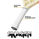 Raquete Beach Tennis Skagen 3K Offwhite e Marrom Alma Genius + KIT UPGRADE