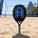 Raquete de Beach Tennis Joog Netuno 3K Pro Full Carbon EVA Pro Preto/Azul + Kit UP