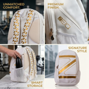 Mochila Pro Zeiq Branca e Dourada Linha 2026
