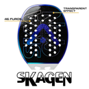 Raquete Beach Tennis Skagen 3K Branca e Azul Alma Genius