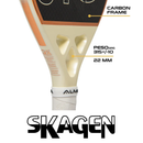 Raquete Beach Tennis Skagen 3K Offwhite e Marrom Alma Genius + KIT UPGRADE