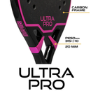 Raquete Beach Tennis Ultrapro 12K Preta e Rosa Alma Genius + KIT UPGRADE
