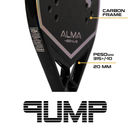 Raquete Beach Tennis Pump 18K Preta e Prata Alma Genius