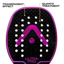 Raquete Beach Tennis Ultrapro 12K Preta e Rosa Alma Genius + KIT UPGRADE