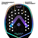 Raquete Beach Tennis Pump 18K Preta e Prata Alma Genius