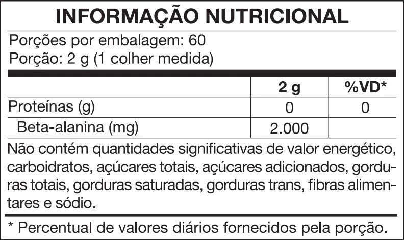 Beta Alanina - 120g - Vitafor