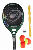 RAQUETE BEACH TENNIS VISION MAGNUM 2026 + PROTETOR + OVERGRIP + BOLAS