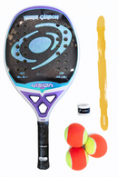 Raquete de Beach Tennis  Vision White Carbon 2026 + PROTETOR + OVERGRIP + BOLAS