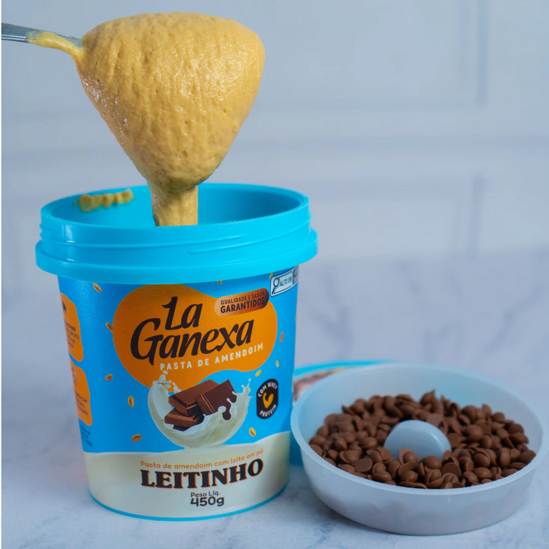 COMBO PASTA DE AMENDOIM LA GANEXA CHOCOLATE BRANCO/PISTACHE/LEITNHO + BOOL EXCUSIVO DE BRINDE