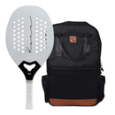 Raquete de Beach Tennis KONA One White 2026 + Kit Upgrade OU Mochila Hunter