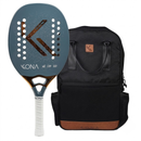 Raquete de Beach Tennis KONA - Traktor Gray 2026 AIRTON RODRIGUES + Kit Up ou Mochila Hunter