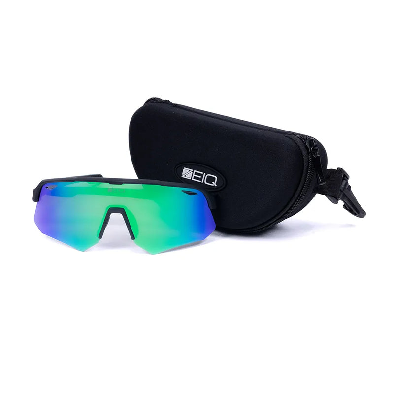 Óculos de Sol Esportivo Zeiq Hybrid Preto Lente Azul Verde