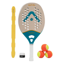 Raquete Beach Tennis Matira 1K Offwhite Verde Alma Genius + KIT UPGRADE
