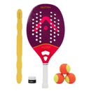 Raquete Beach Tennis Matira 1K Roxa e Rosa Alma Genius