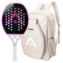 Raquete Beach Tennis Skagen 3K Branca e Rosa Alma Genius + MOCHILA ALMA OU KIT UPGRADE