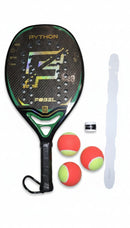 Raquete de Beach Tennis Python - FOBEL + Protetor + Overgrip + Bolas