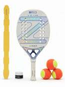 Raquete de Beach Tennis New Light Leo Branco Zeiq 2026 + KIT UPGRADE