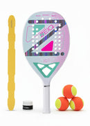 Raquete de Beach Tennis Julia Nogueira White Zeiq – 3K + Kit Upgrade