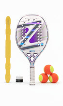 Raquete de Beach Tennis Pro Violet Collani White Zeiq – 3K + KIT UPGRADE