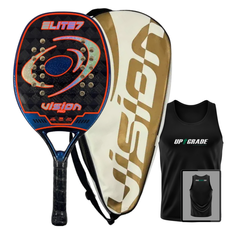 RAQUETE BEACH TENNIS VISION PRO ELITE 7 - 2025 - MAIS CAMISA UPGRADE MULTISPORTS GRÁTIS
