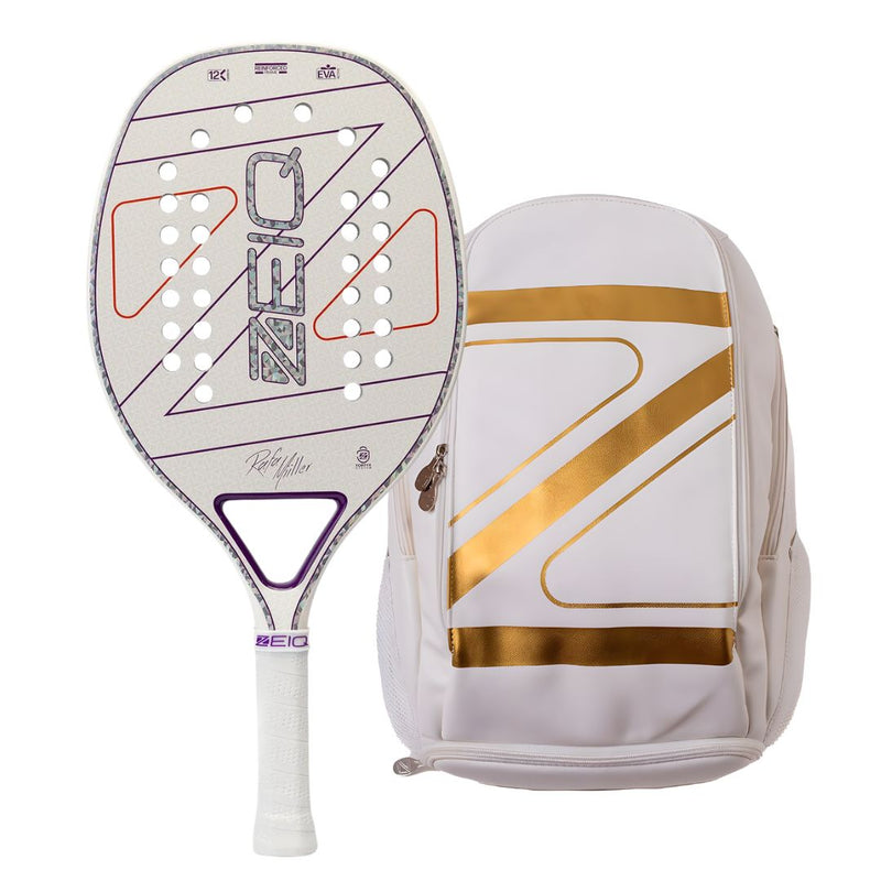 Raquete de Beach Tennis New Brave 12K Zeiq Rafa Miiller 2026+ Mochila