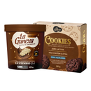 COMBO Pasta de Amendoim LEITINHO BLACK + Cookies CACAU COM GOTAS SABOR CHOCOLATE MEIO AMARGO LA GANEXA