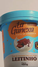 Kit Pastas de Amendoim La Ganexa Leitinho e Leitinho Black 2 unidades de 450g - com whey protein