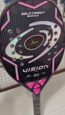 RAQUETE BEACH TENNIS VISION GOLD CARBON TITANIUM 2025 + BONÉ EXCLUSIVO FELIPE LOCH