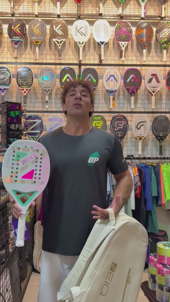 Raquete de Beach Tennis Advanced Julia Nogueira White Zeiq + Raqueteir