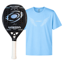 RAQUETE BEACH TENNIS VISION GOLD CARBON TITANIUM 2026 + CAMISA FLY, BONÉ OU RAQUETEIRA