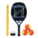 Raquete de Beach Tennis Light Black LB 3K ZEIQ 2026 + KIT UPGRADE