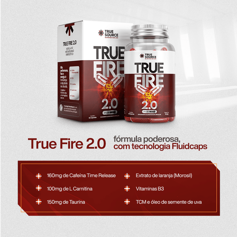 TERMOGÊNICO TRUE FIRE 2.0 60 CÁPSULAS TRUE SOURCE